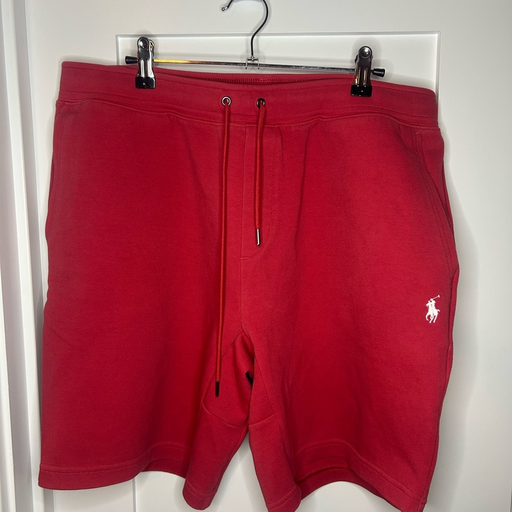 Polo Ralph Lauren Red Fleece Shorts Men’s XL Drawstring Pony Logo
